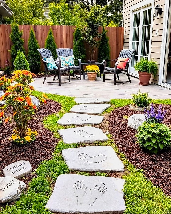 Concrete Stepping Stone Mosaic