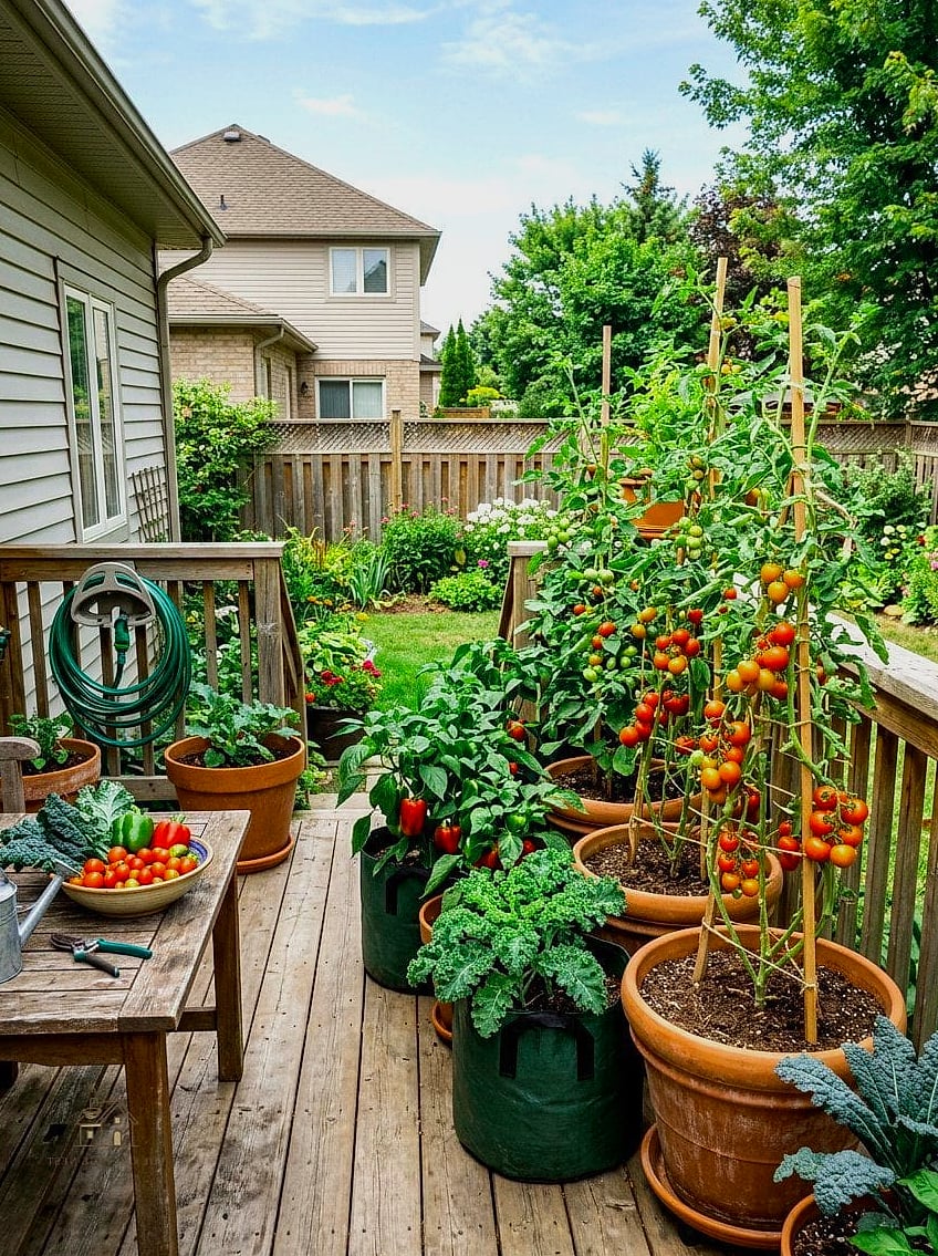 50 Clever Vegetable Garden Ideas for Every Style 11 Container Patio Garden