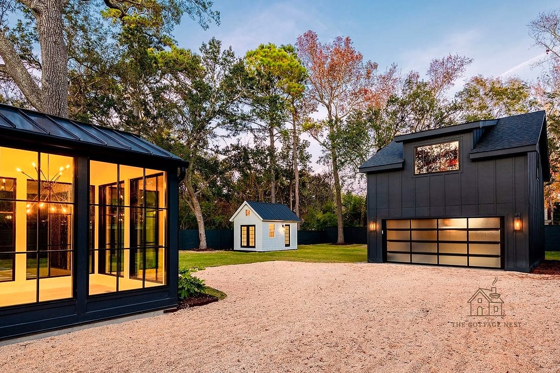 35 Stunning Detached Garage Ideas You'll Absolutely Love 20 Contemporary Garage with Vertical Wood Slats
