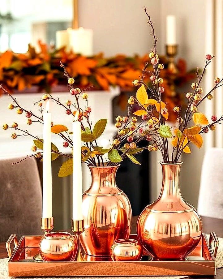 20 Clever Fall Decor Ideas For The Home for Every Style 19 Copper and Brass Kitchen Accents