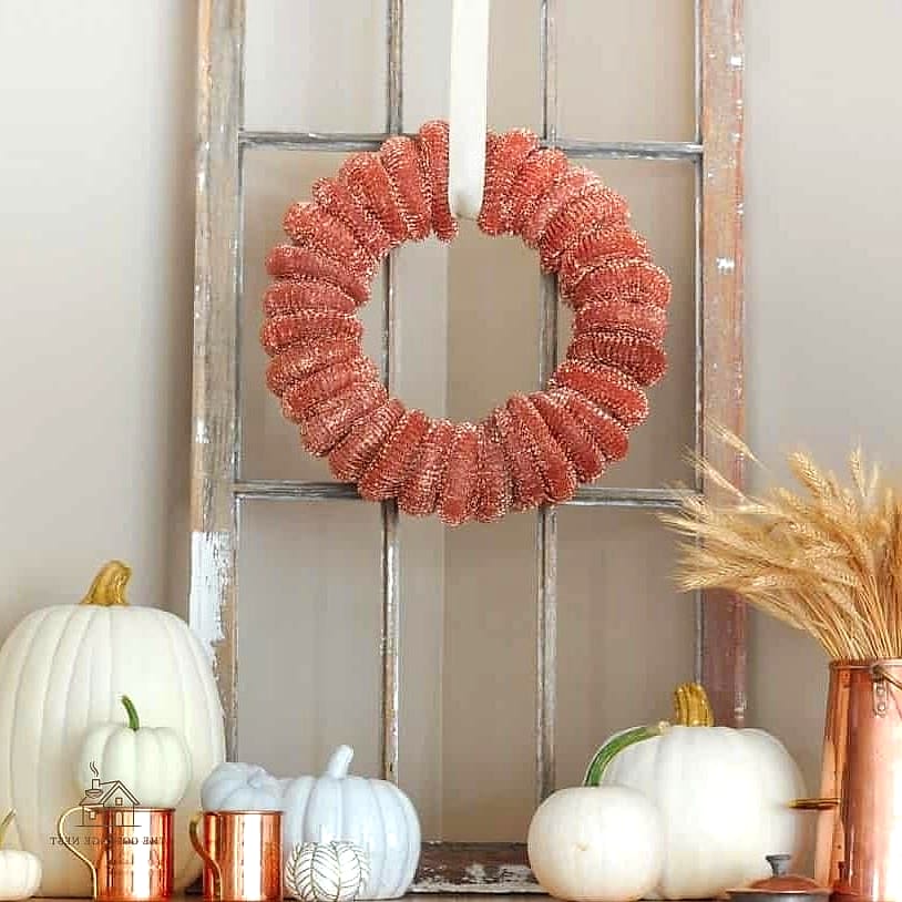 20 Dreamy Fall Wreaths For Front Door to Try This Season 20 Copper and Gold Metallic Wreath