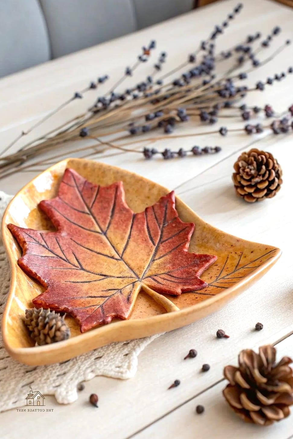 30 Dreamy Fall Tray Decorating Ideas to Try This Season 26 Copper Leaf and Berry Tray
