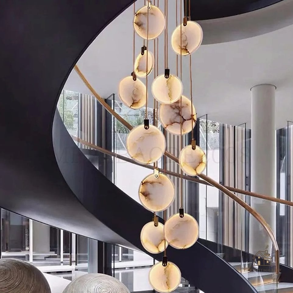 50 Clever Staircase Lighting Ideas for Every Style 32 Copper Pendant Lights