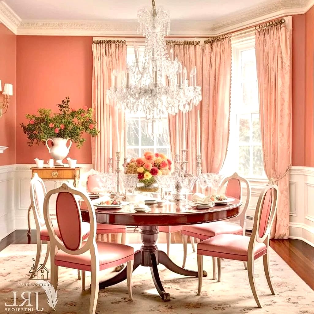 45 Gorgeous Dining Room Paint Color Ideas That Are Totally Doable 32 Coral Pink