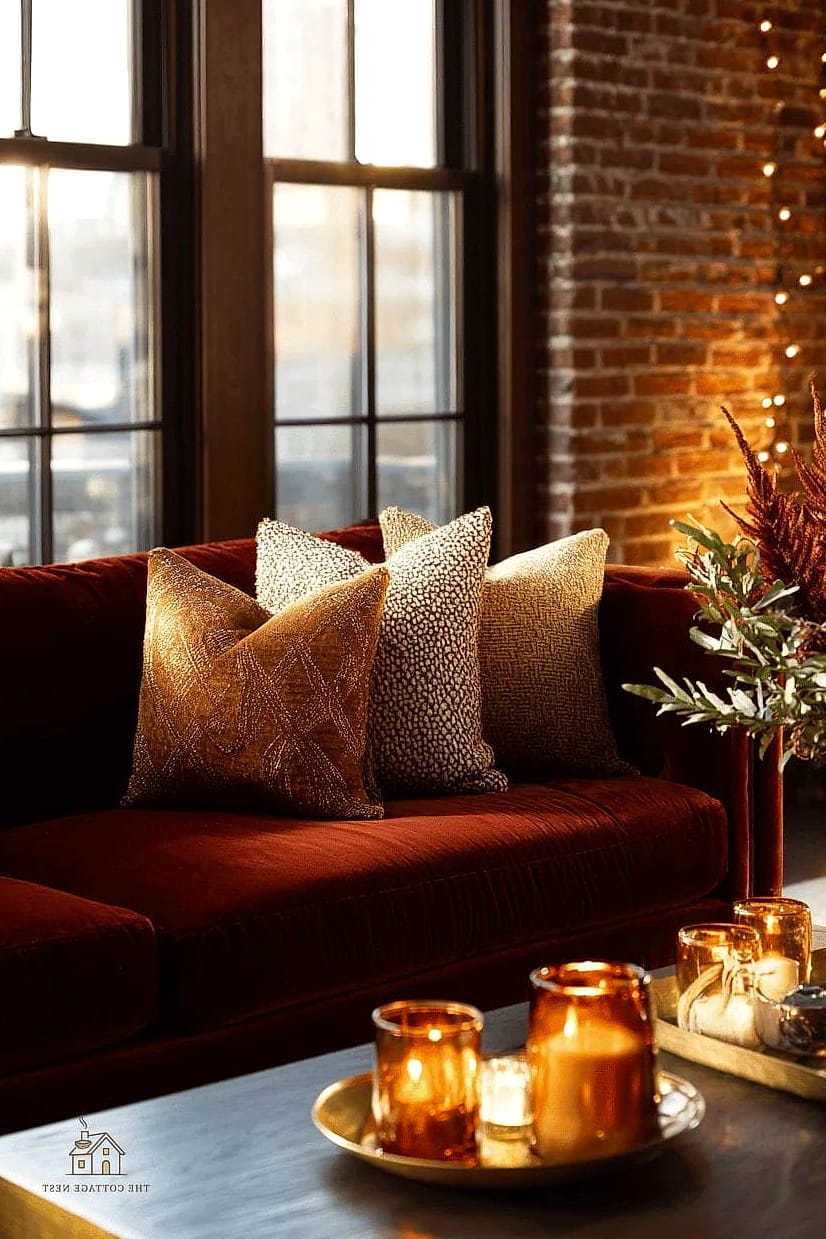 25 Stunning Fall Apartment Decor Ideas You'll Absolutely Love 17 Corduroy or Velvet Cushion Covers