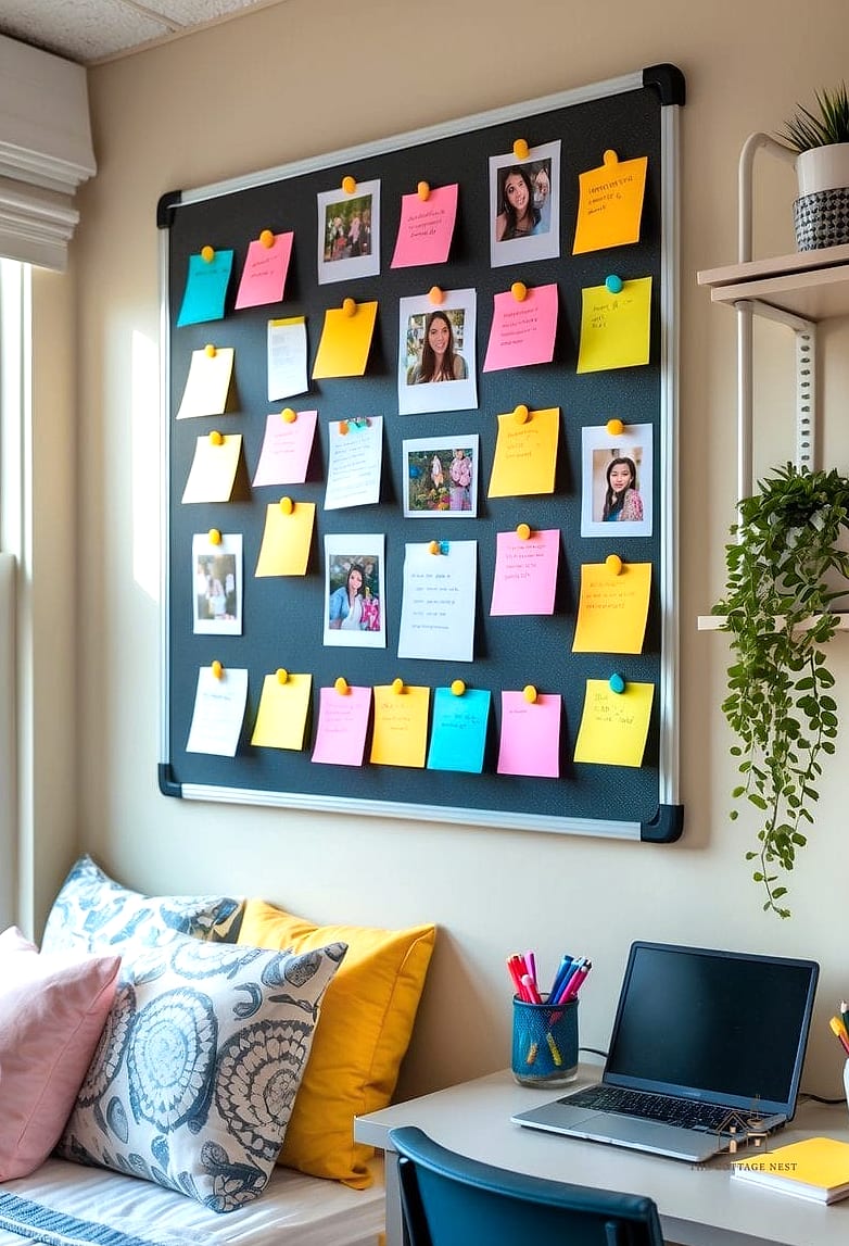 50 Amazing College Dorm Room Ideas For Guys on a Budget 8 Corkboard or Magnetic Board Wall