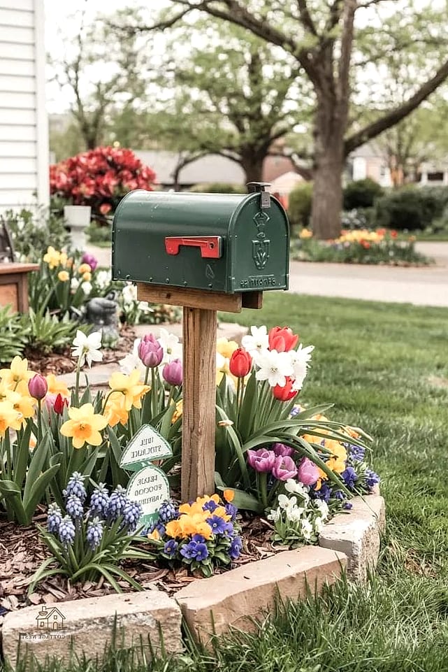 45 Stunning Corner Flower Bed Ideas You'll Absolutely Love 39 Corner Bed with a Mailbox Garden Extension