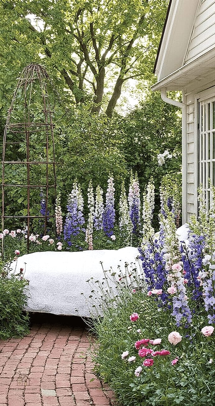 45 Stunning Corner Flower Bed Ideas You'll Absolutely Love 41 Corner Bed with Vintage Garden Decor