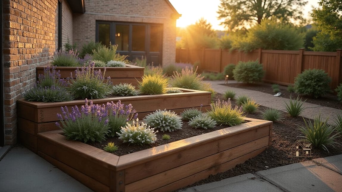 45 Stunning Corner Flower Bed Ideas You'll Absolutely Love 44 Corner Bed with Layered Mulch and Stone