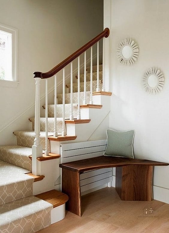 50 Clever Stairs Wall Decor Ideas for Every Style 23 Corner-to-Corner Ladder Gallery