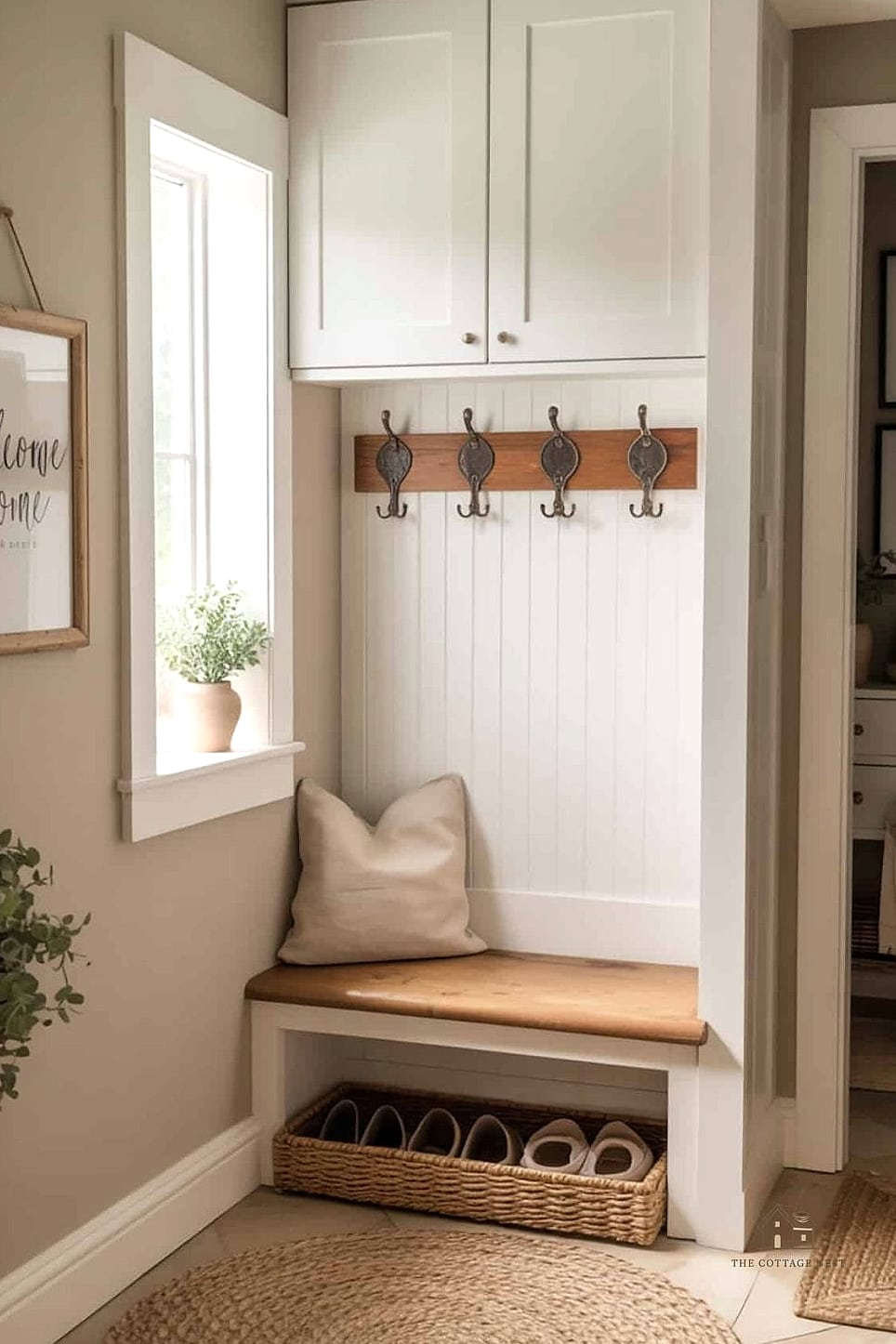 45 Stunning Small Entryway Ideas You'll Absolutely Love 27 A Corner Nook With a Small Stool