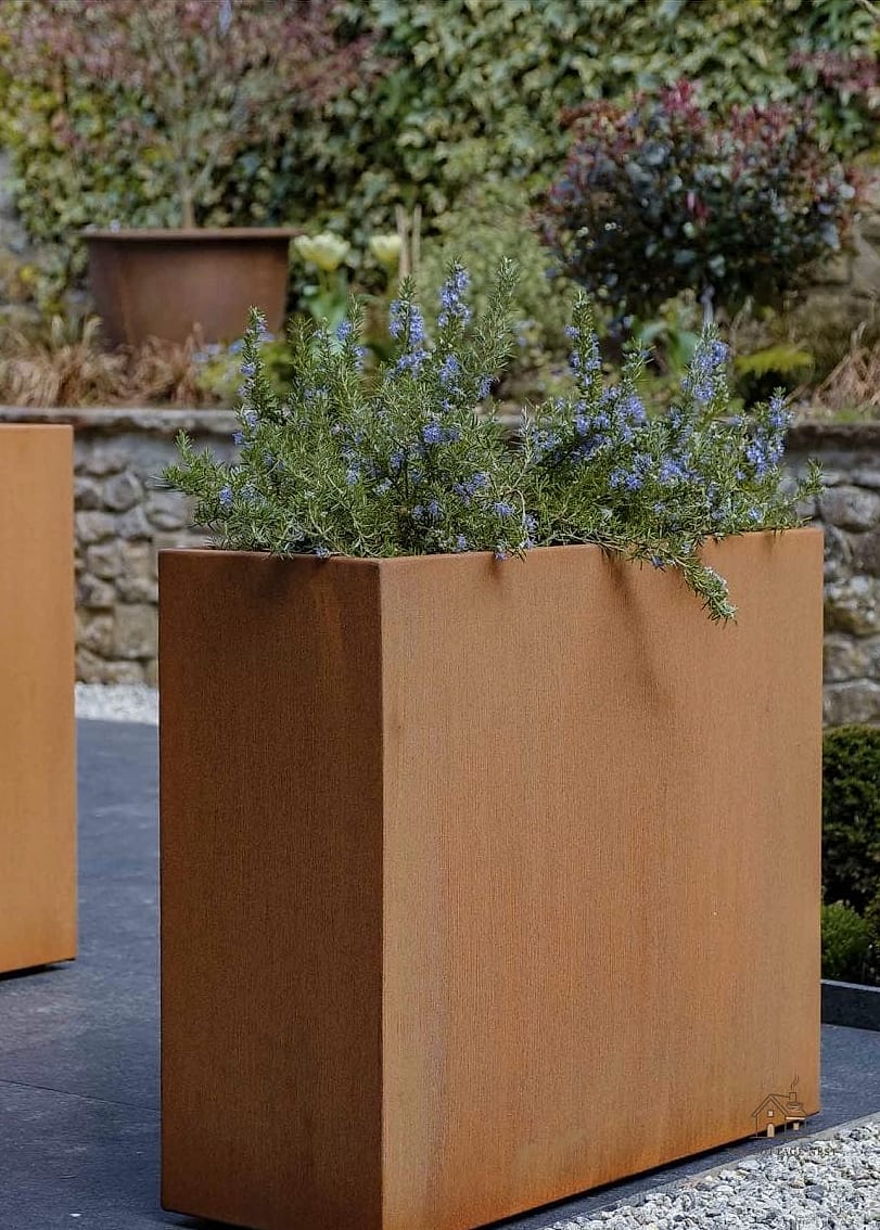 Corten Steel Planters with Rust Patina