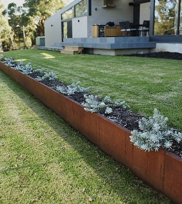 50 Beautiful Garden Border Ideas to Transform Your Space 9 Corten Steel Border