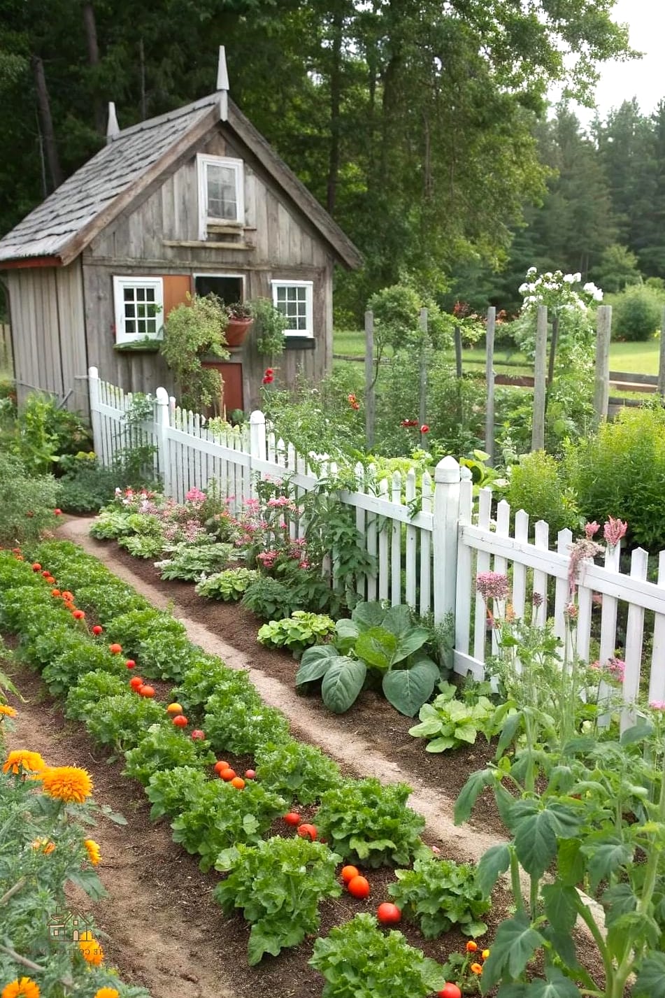 50 Clever Vegetable Garden Ideas for Every Style 5 Cottage Garden Mix