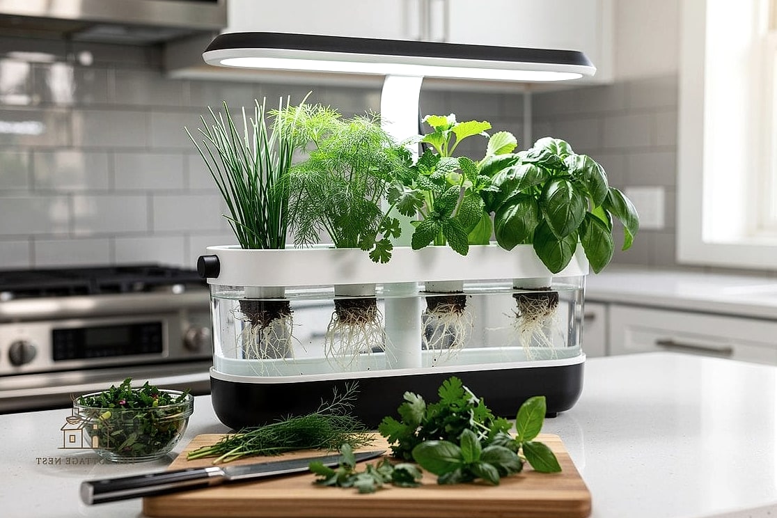 45 Chic Herb Garden Ideas for a Beautiful Home 17 Countertop Hydroponic Herb Garden