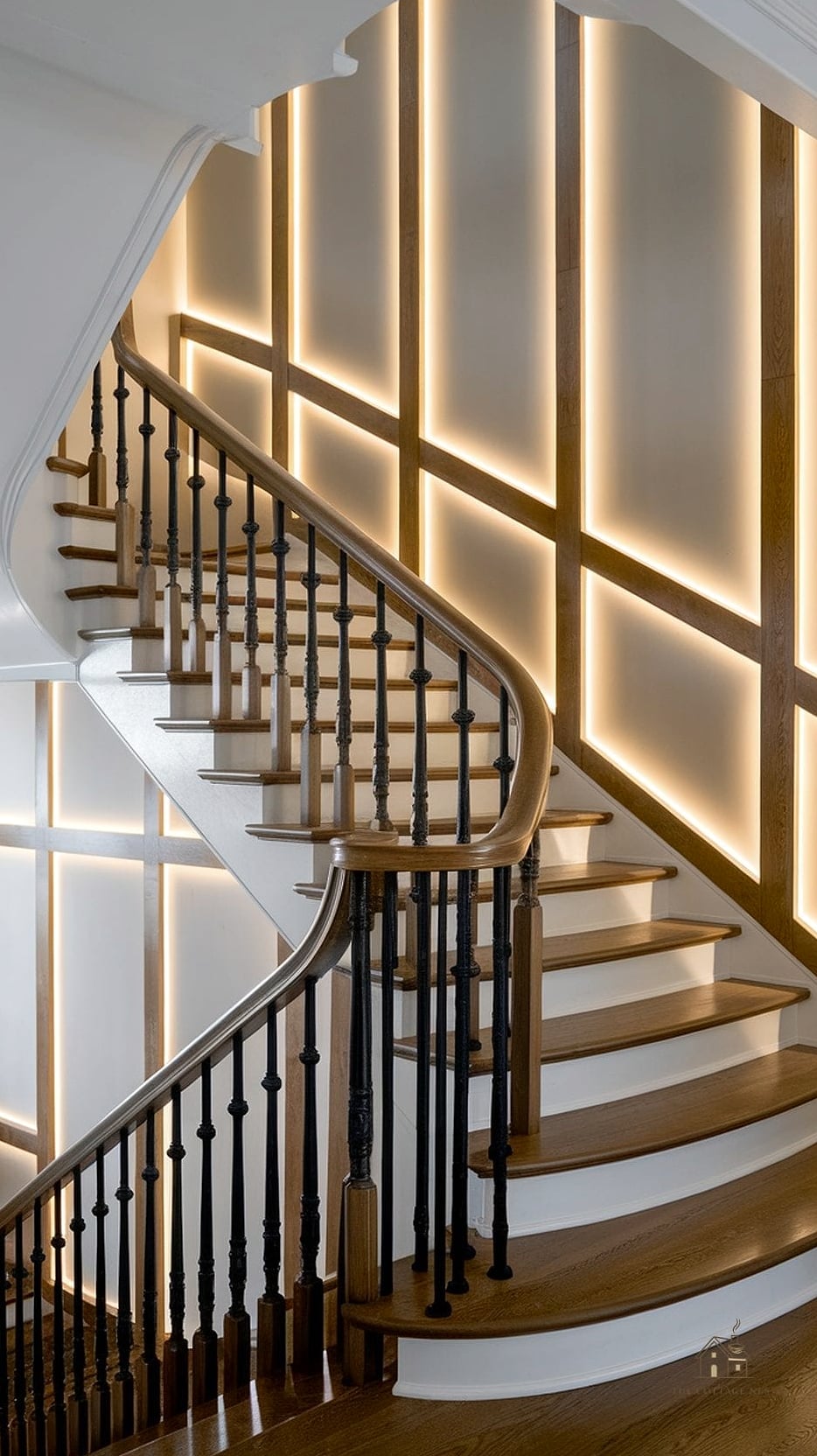 50 Clever Staircase Lighting Ideas for Every Style 31 Cove Lighting Along the Ceiling Edge