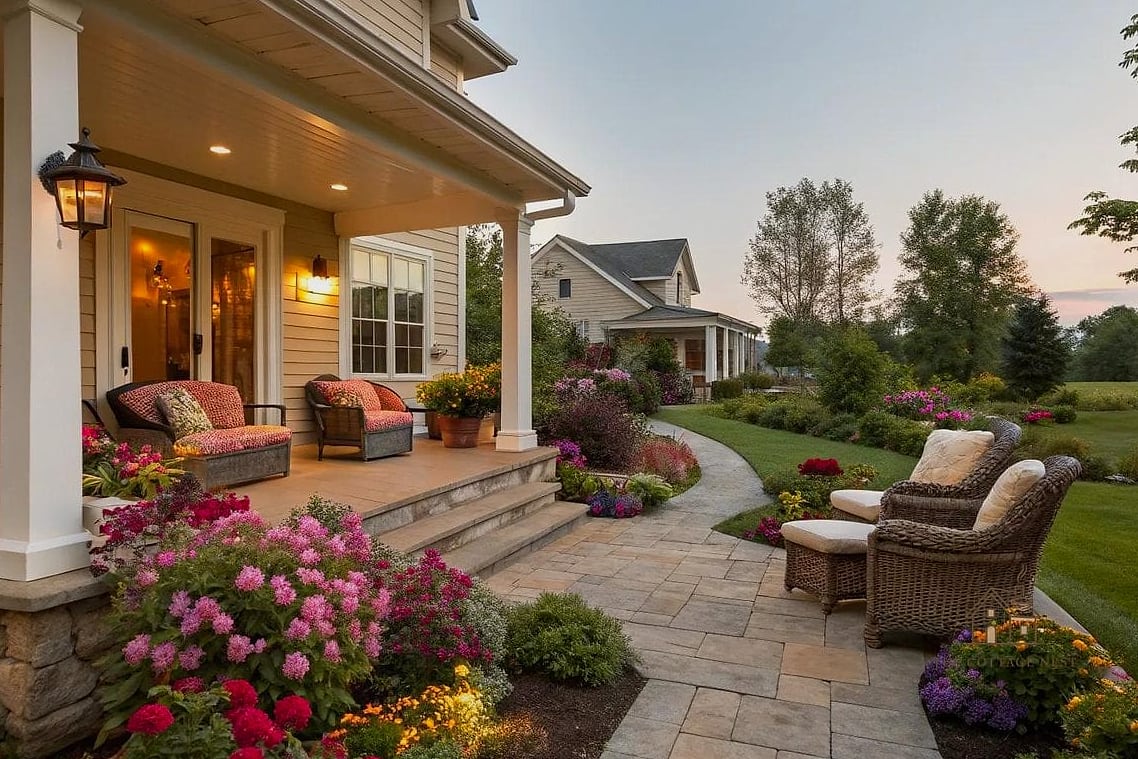 A Cozy Front Porch Sitting Area