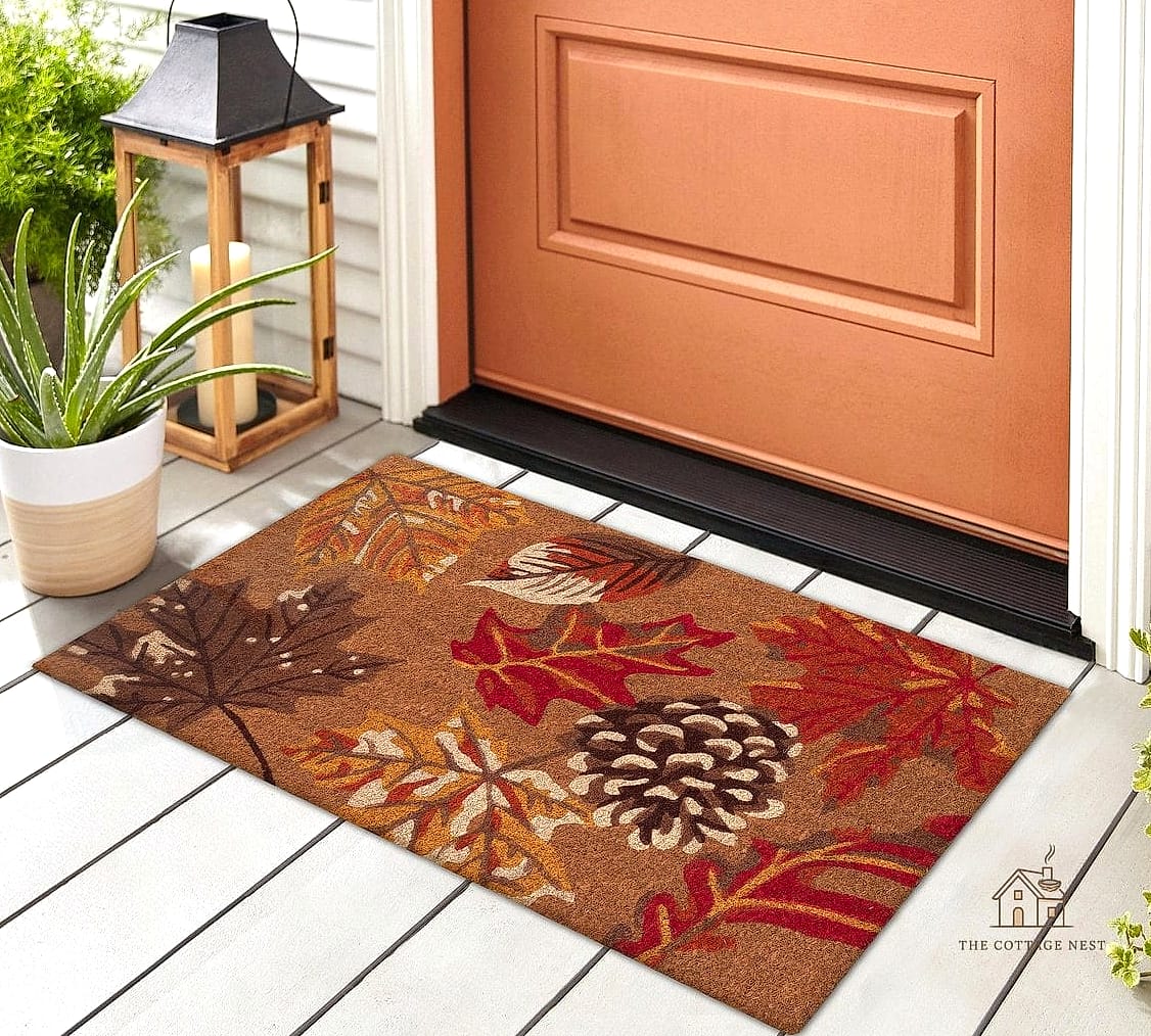 15 Creative Beautiful Fall Front Porch Decor Ideas That Will Inspire You 3 A Cozy Layered Doormat Situation