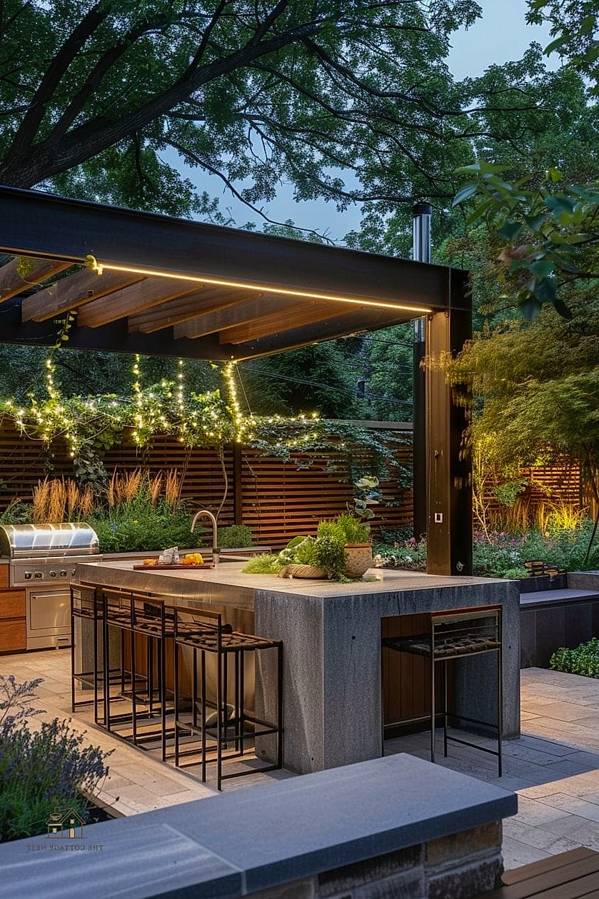 40 Cozy Modern Garden Ideas Worth Pinning 28 A Cozy Outdoor Kitchen Corner