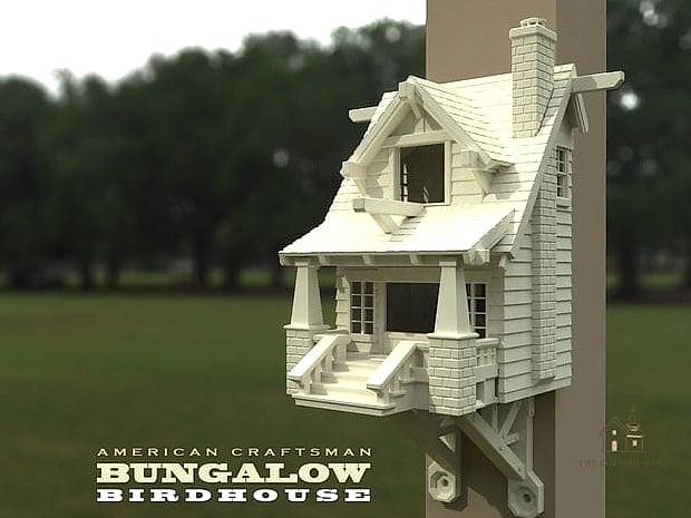 20 Clever Unique Bird Houses for Every Style 10 Craftsman Bungalow Birdhouse
