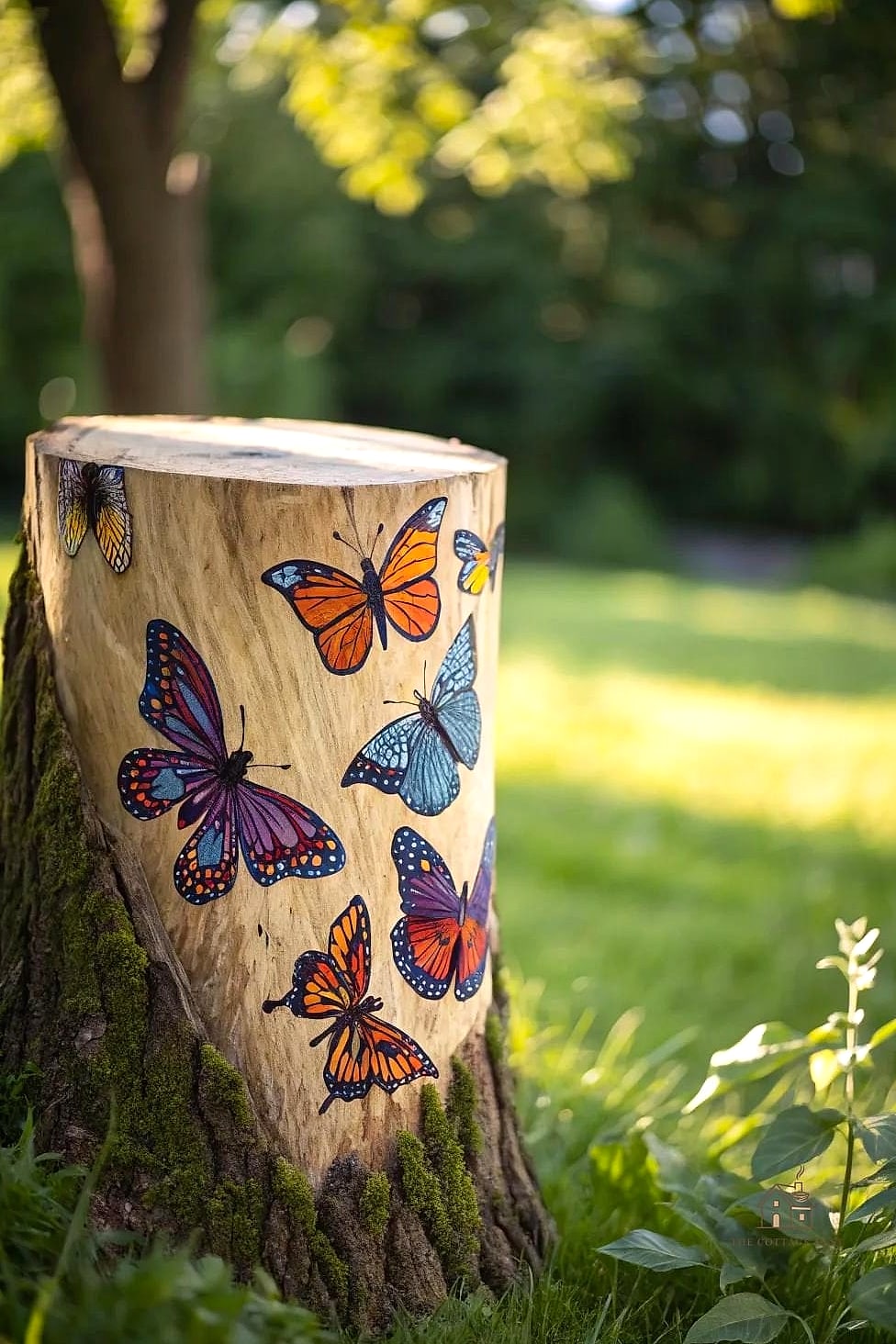 45 Creative Tree Stump Ideas Outdoor That Will Inspire You 26 Create a Butterfly and Pollinator Feeding Station