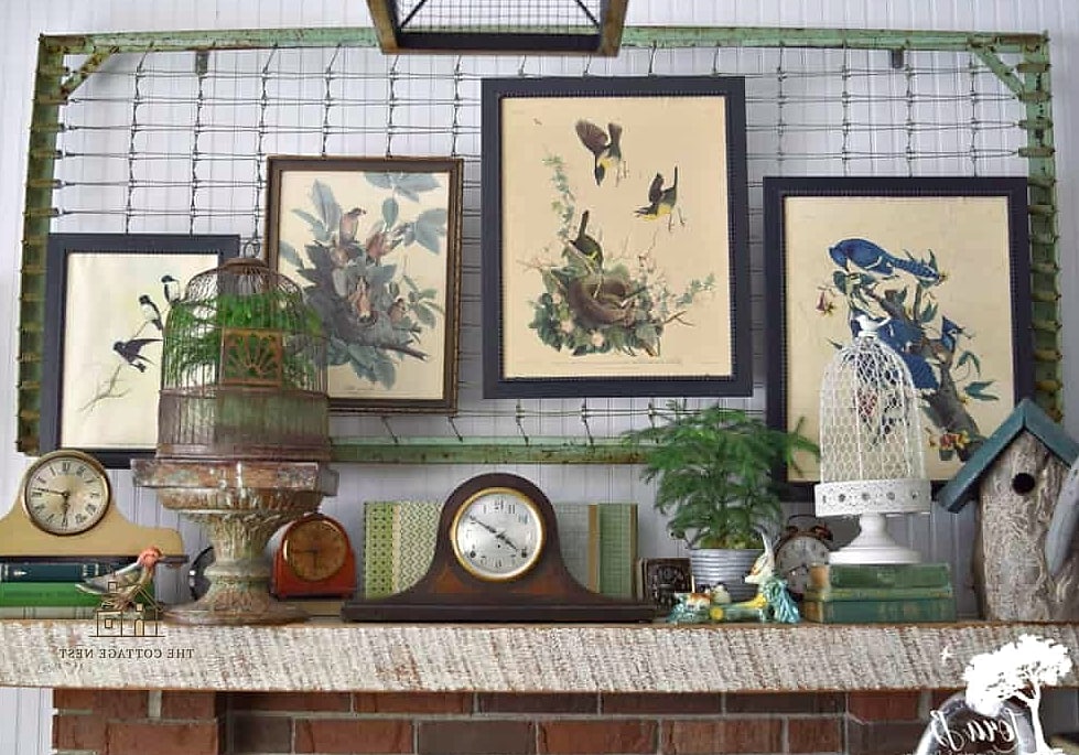20 Clever Vintage Bird Cage Decor Ideas for Every Style 21 Create a Layered Mantel Display
