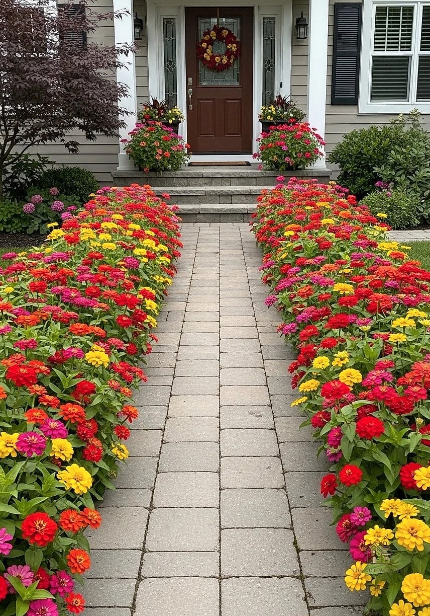40 Amazing Zinnias Garden Ideas on a Budget 25 Create a Living Fence With Tall Varieties