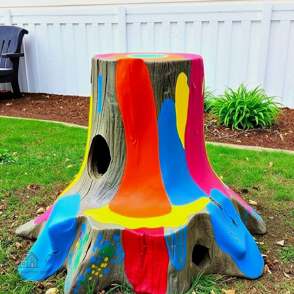 45 Creative Tree Stump Ideas Outdoor That Will Inspire You 16 Create a Sensory Garden Stepping Stone