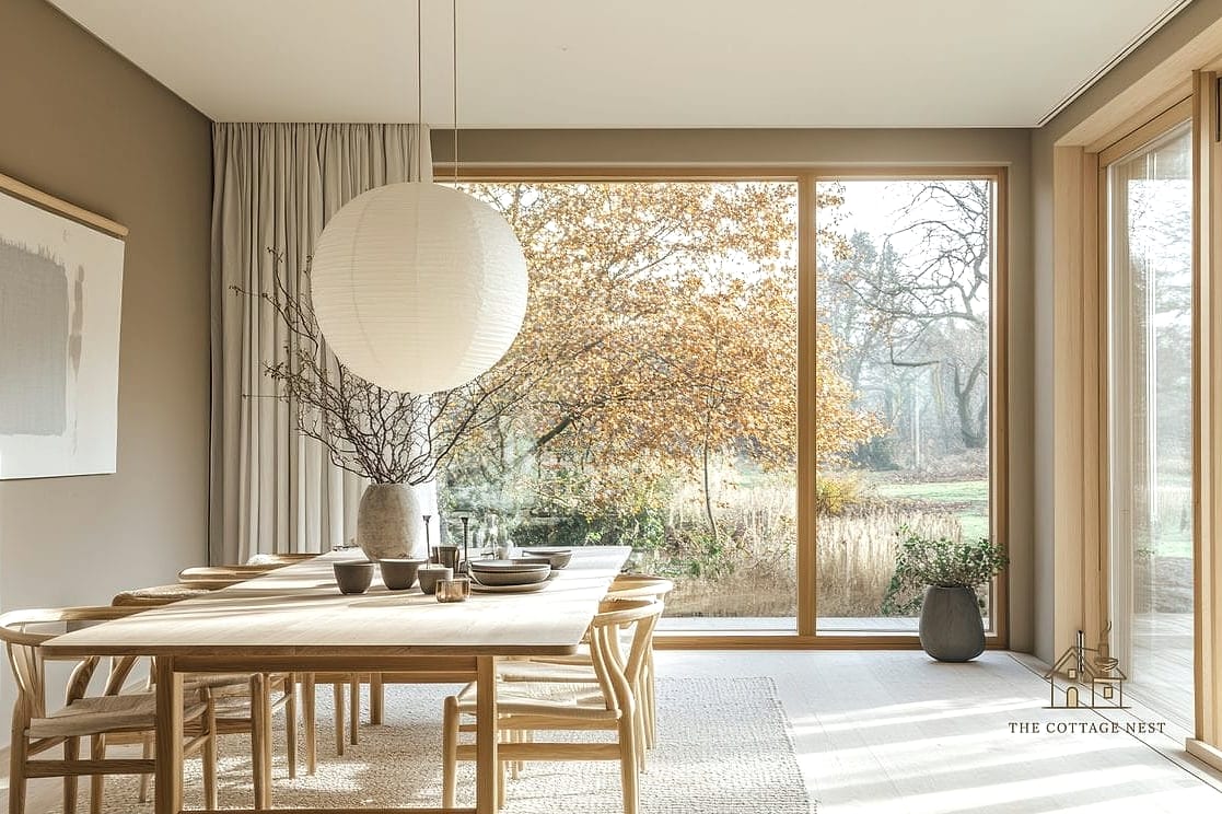 45 Gorgeous Japandi Dining Room Ideas That Are Totally Doable 46 Curated Open Shelving Display