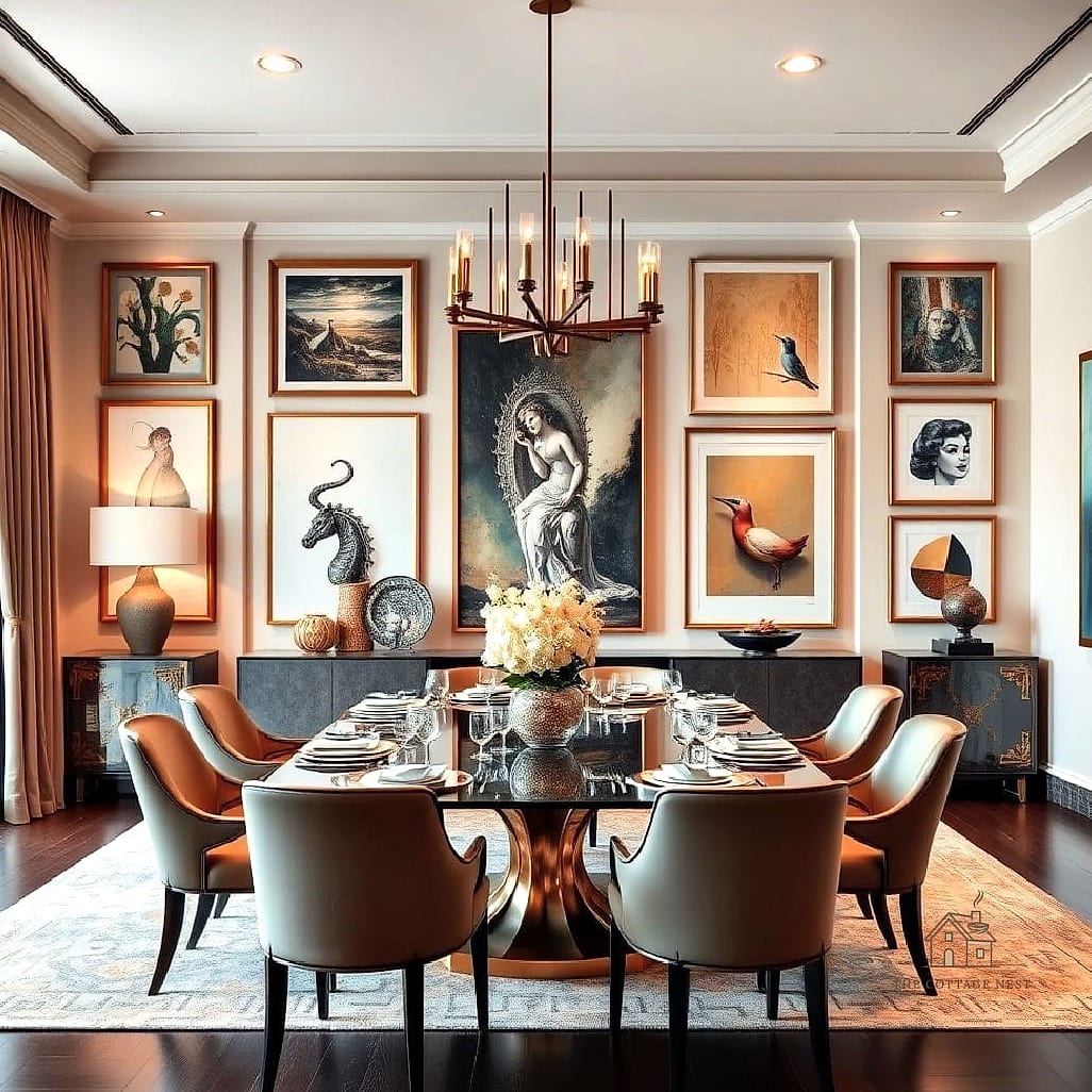 45 Brilliant Dining Room Table Centerpiece Ideas to Copy Right Now 46 A Curated Vignette of Textures and Heights