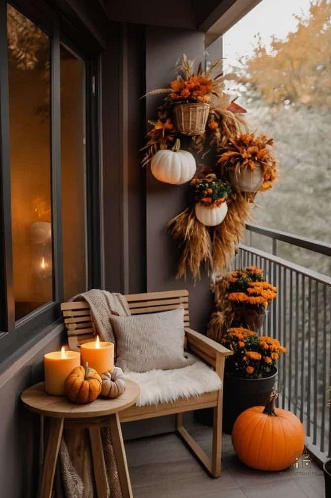 30 Cozy Fall Balcony Decor Apartment Worth Pinning 22 A Curtain Panel for Privacy and Softness
