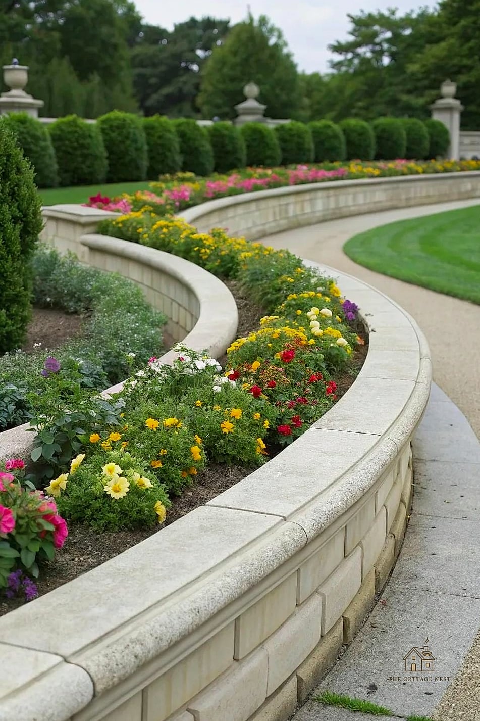 45 Stunning Corner Flower Bed Ideas You'll Absolutely Love 2 Curved Stone Border Corner Bed