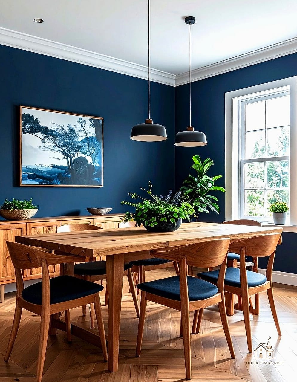 25 Stunning Dining Room Accent Wall Ideas You'll Absolutely Love 12 Dark Navy Blue