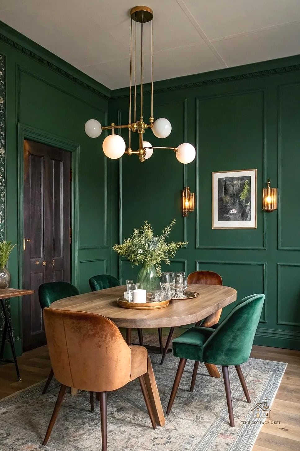 45 Gorgeous Dining Room Paint Color Ideas That Are Totally Doable 3 Deep Forest Green