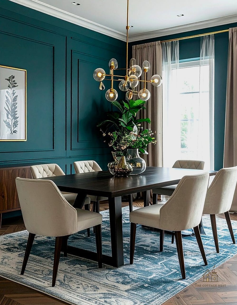 45 Gorgeous Dining Room Paint Color Ideas That Are Totally Doable 12 Deep Teal
