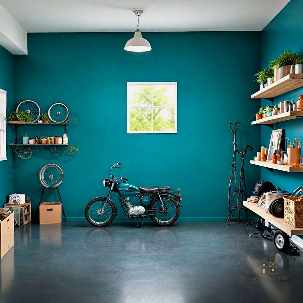 45 Chic Garage Painting Ideas for a Beautiful Home 35 Deep Teal for Bold Personality