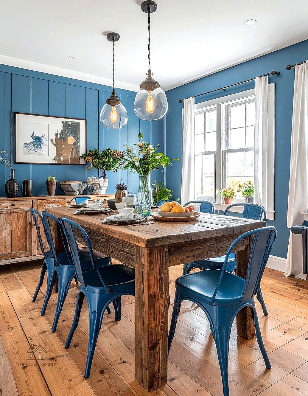 45 Gorgeous Dining Room Paint Color Ideas That Are Totally Doable 29 Denim Blue