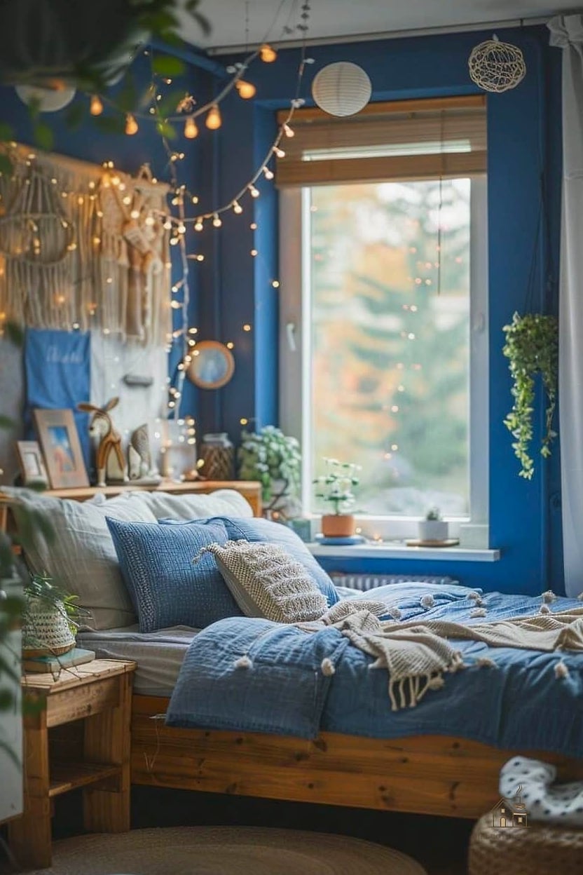 20 Clever Blue Dorm Room Ideas for Every Style 8 A Denim-Inspired Desk Chair Cushion