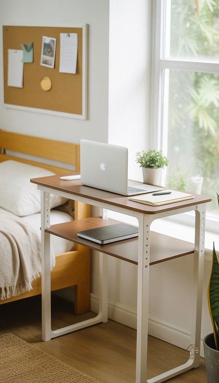 50 Amazing College Dorm Room Ideas on a Budget 39 Desk Riser for a Second Monitor