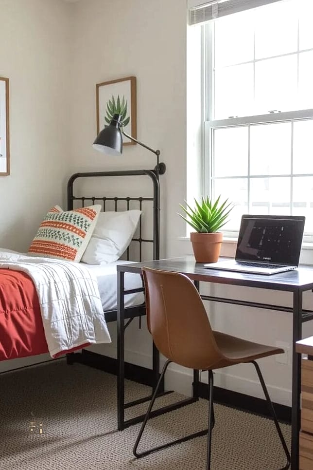 50 Beautiful College Dorm Desk Ideas to Transform Your Space 47 Desk-Top Succulent Garden