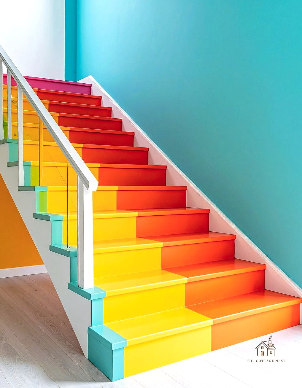 50 Clever Stairs Wall Decor Ideas for Every Style 3 Diagonal Line Frame Arrangement