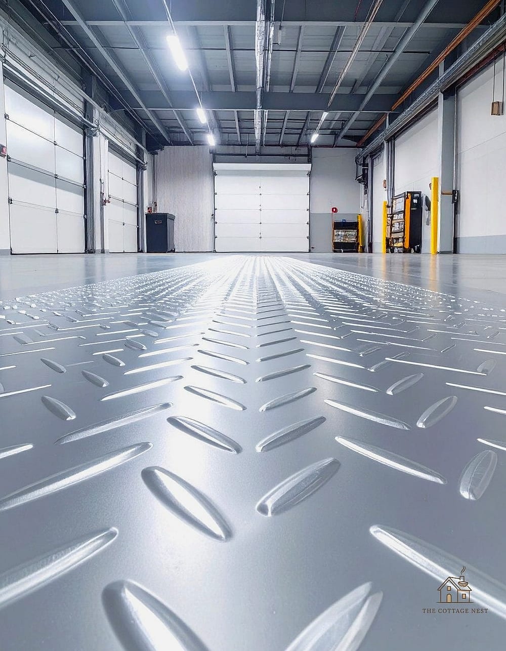 35 Chic Garage Floor Ideas for a Beautiful Home 10 Diamond-Pattern Coin Flooring