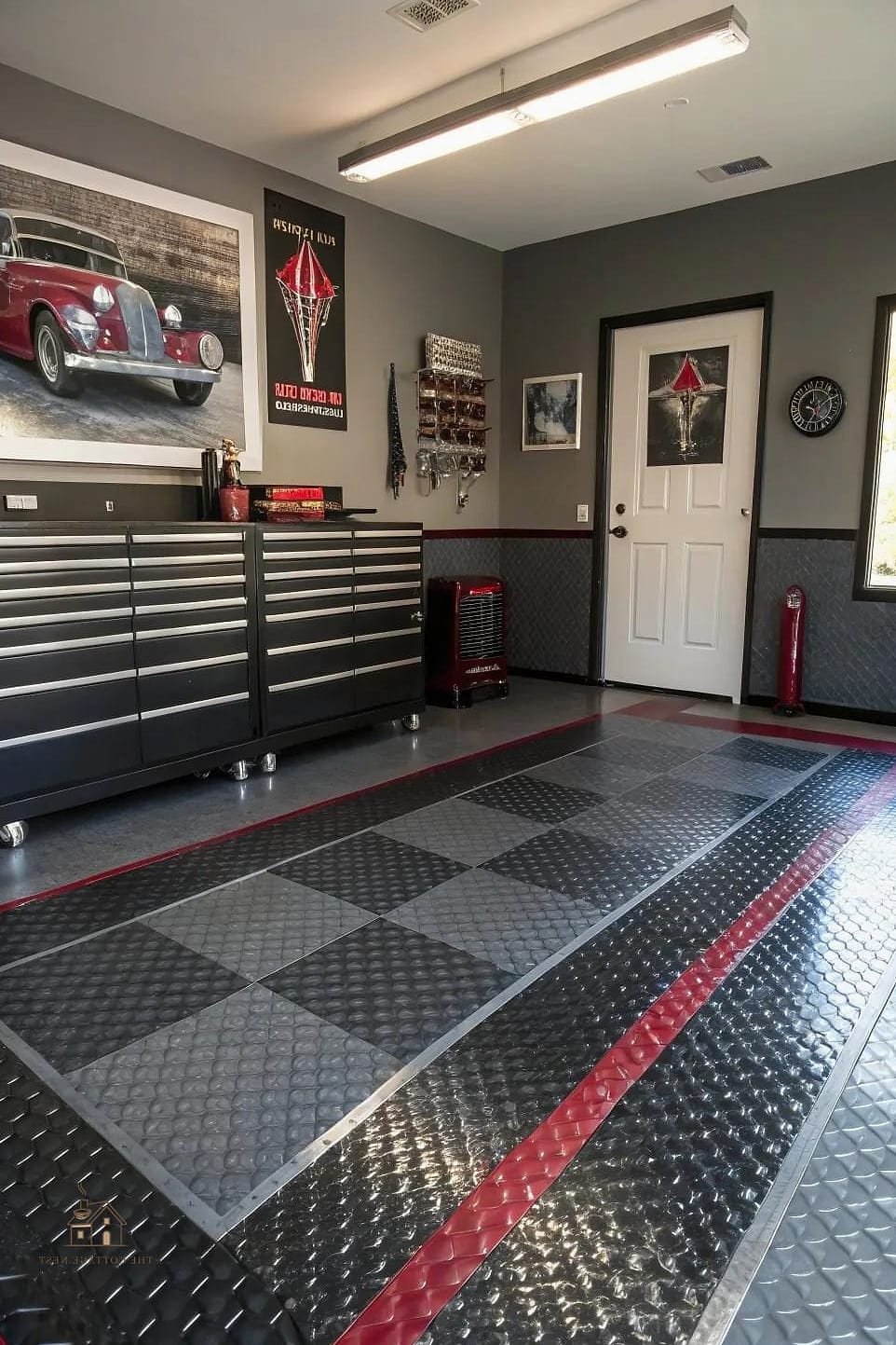 35 Chic Garage Floor Ideas for a Beautiful Home 25 Diamond Plate Metal Flooring