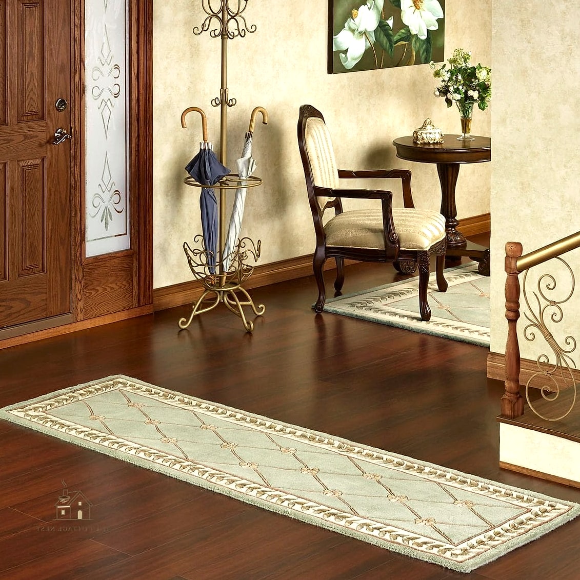 30 Clever Entryway Rug Ideas for Every Style 22 Diamond Trellis Pattern for a Preppy Look