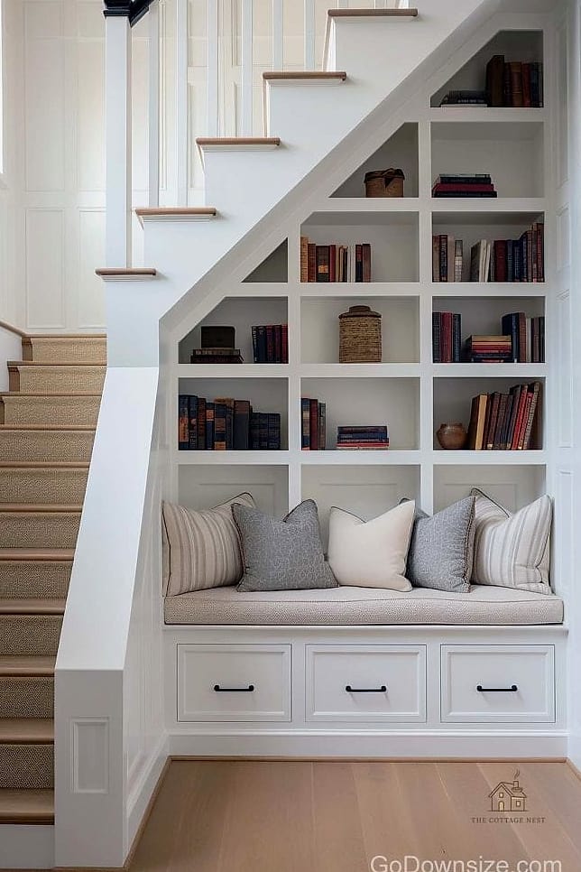 25 Chic Under Stairs Nook Ideas for a Beautiful Home 11 Display Shelving for Collectibles