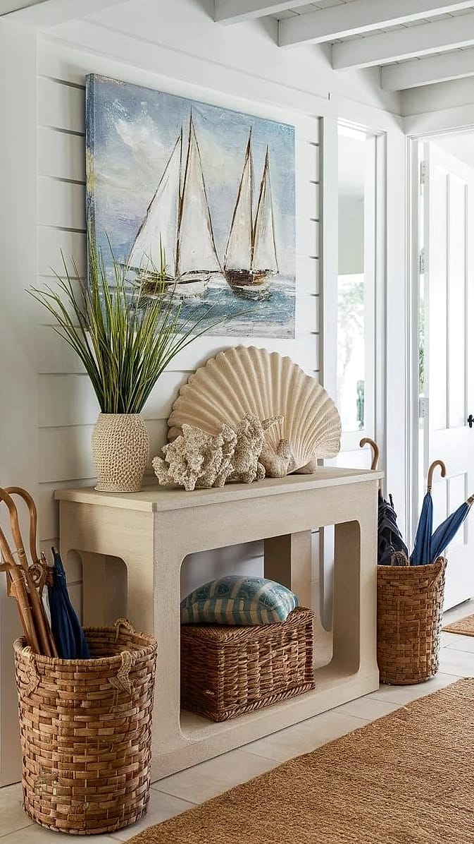 Distressed Wood Shoe Bench