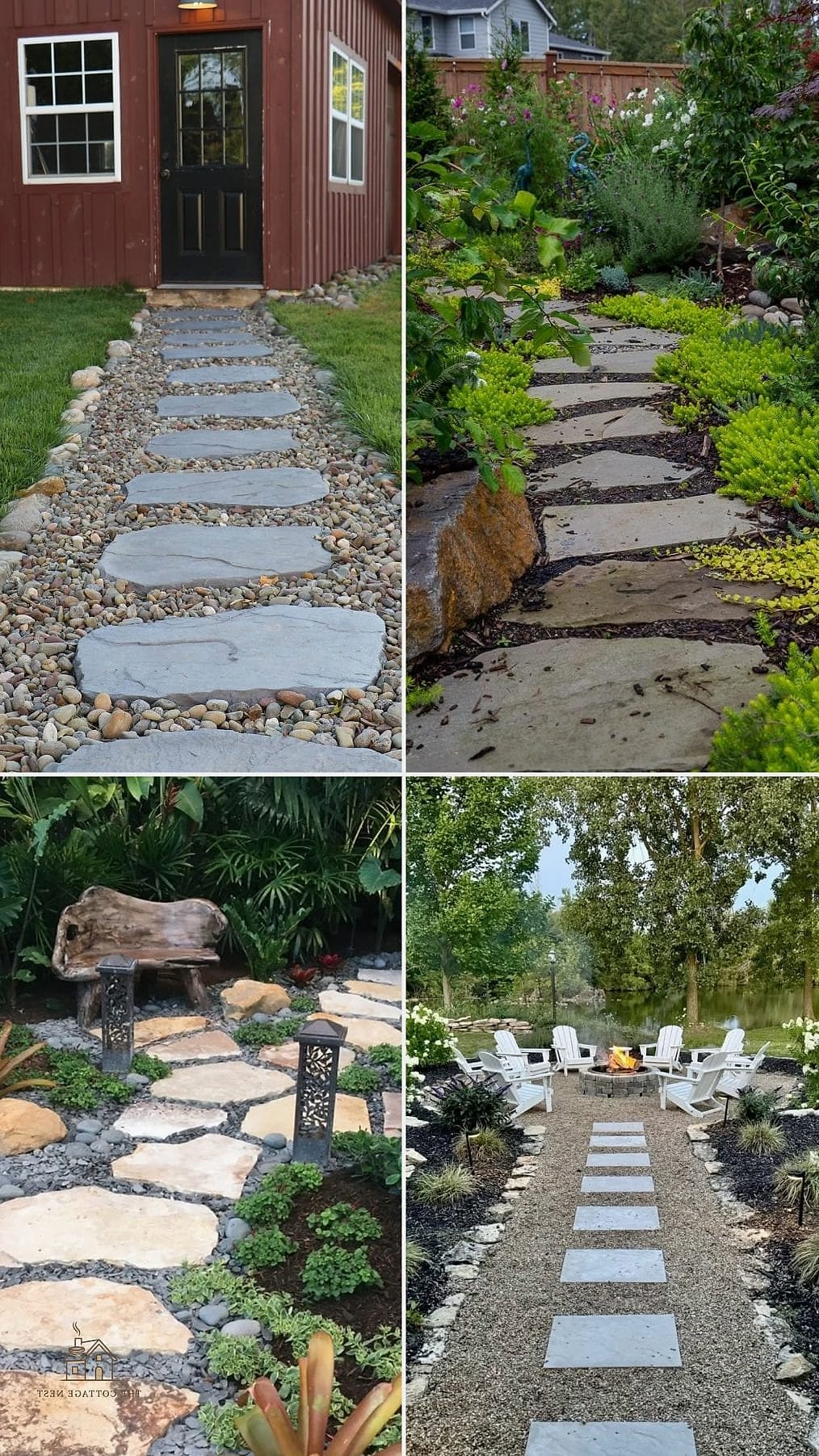 30 Amazing Front Yard Landscaping Ideas on a Budget 27 A DIY Stepping Stone Path