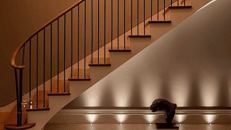 50 Clever Staircase Lighting Ideas for Every Style 28 Double-Sided Wall Sconces