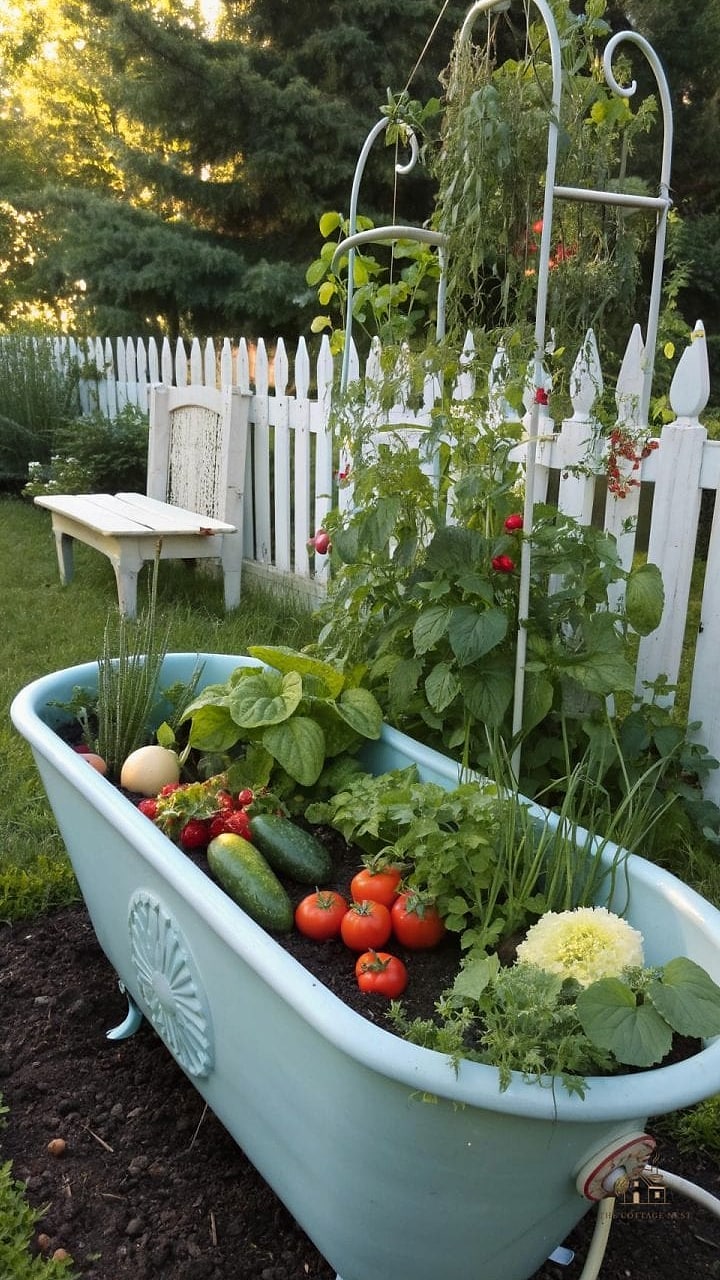 Double Wash Tub Vegetable Planter