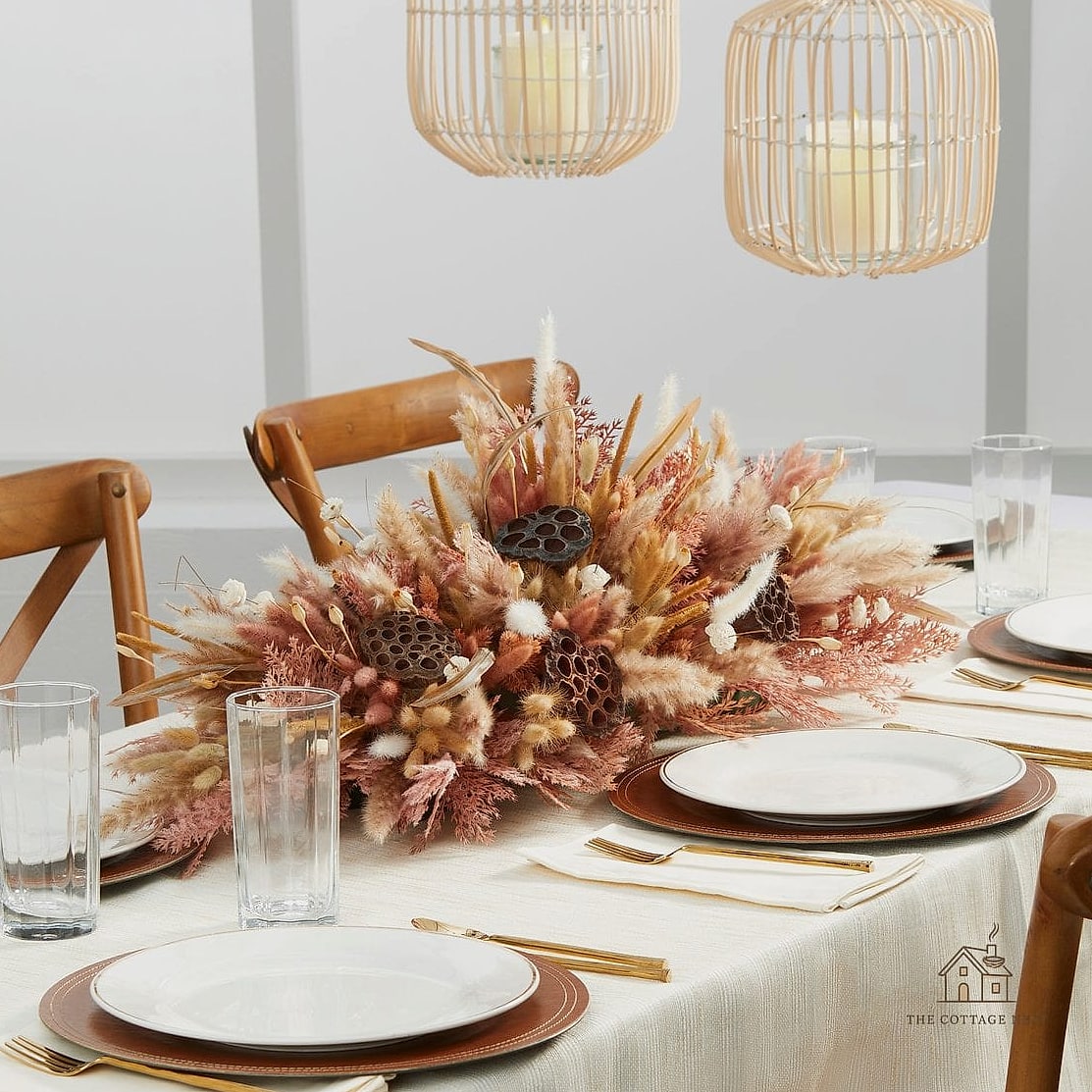 40 Beautiful Dining Room Table Decor Ideas to Transform Your Space 12 Dried Floral Arrangements